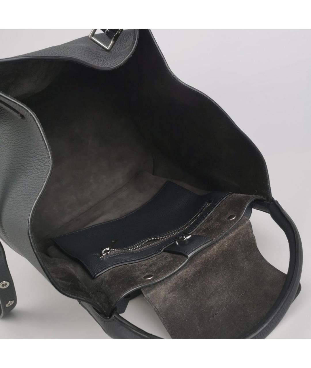 CELINE Черная кожаная сумка тоут, фото 6