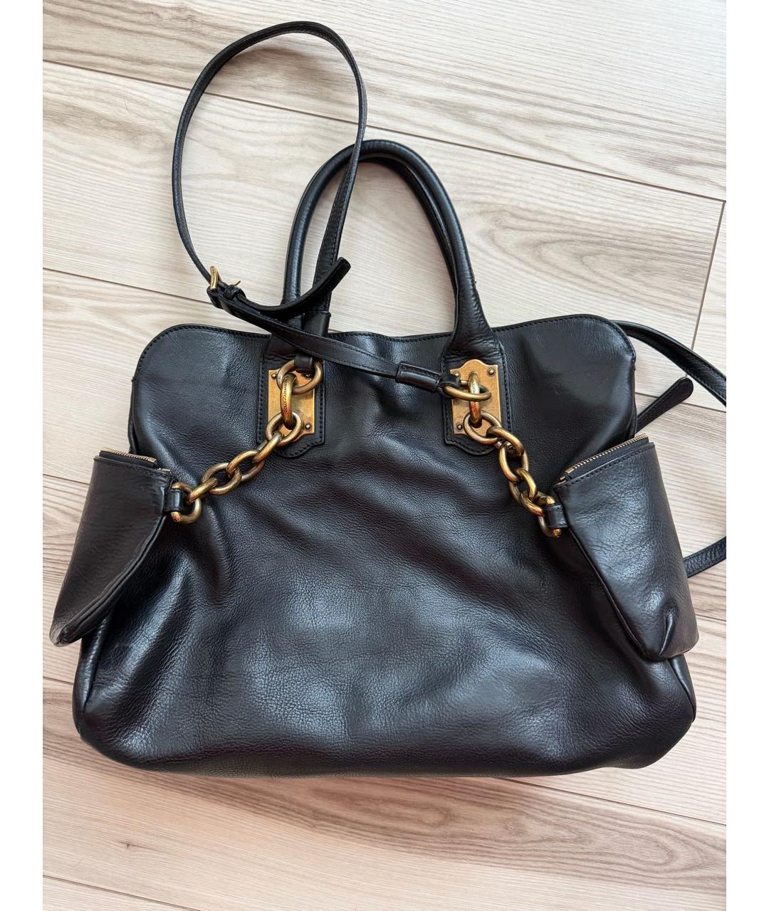 DOLCE&GABBANA Черная кожаная сумка с короткими ручками, фото 2