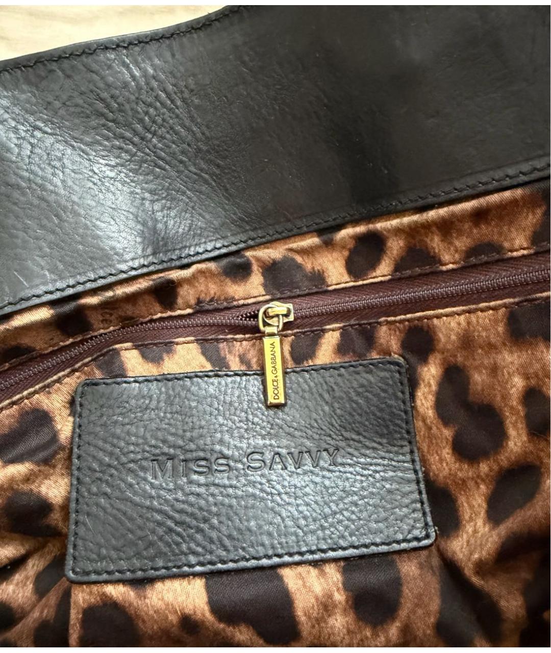 DOLCE&GABBANA Черная кожаная сумка с короткими ручками, фото 8