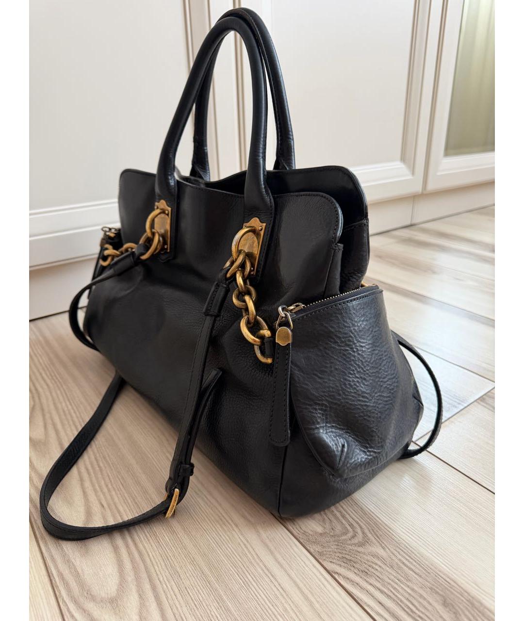 DOLCE&GABBANA Черная кожаная сумка с короткими ручками, фото 3