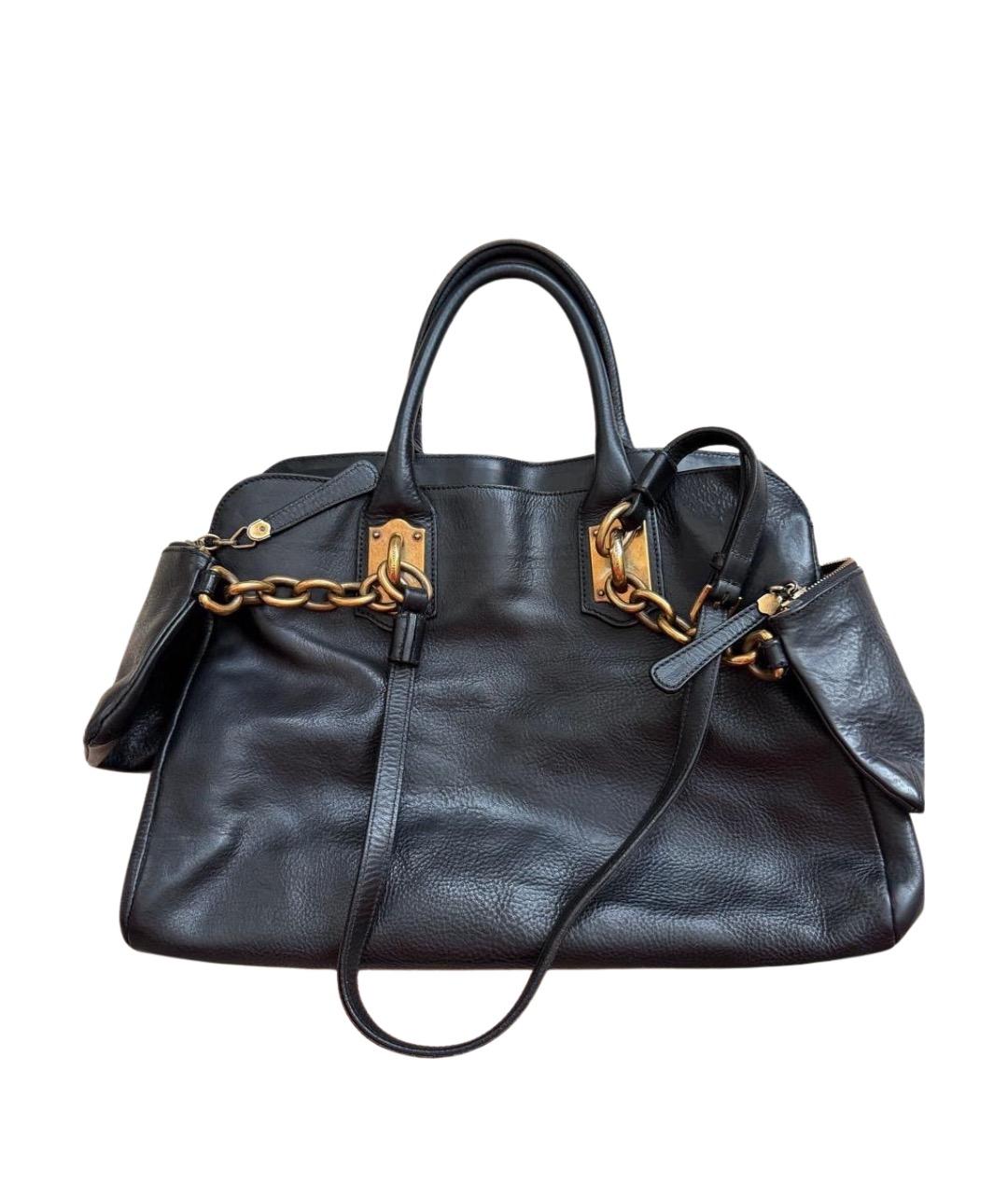 DOLCE&GABBANA Черная кожаная сумка с короткими ручками, фото 1