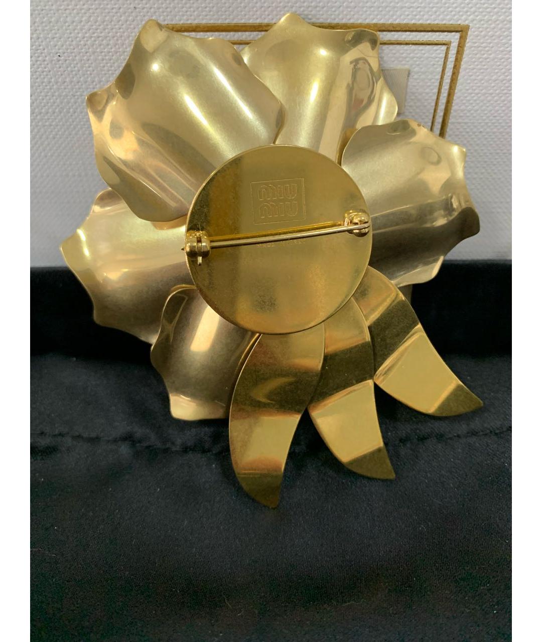 MIU MIU Золотая металлическая булавка / брошь, фото 4