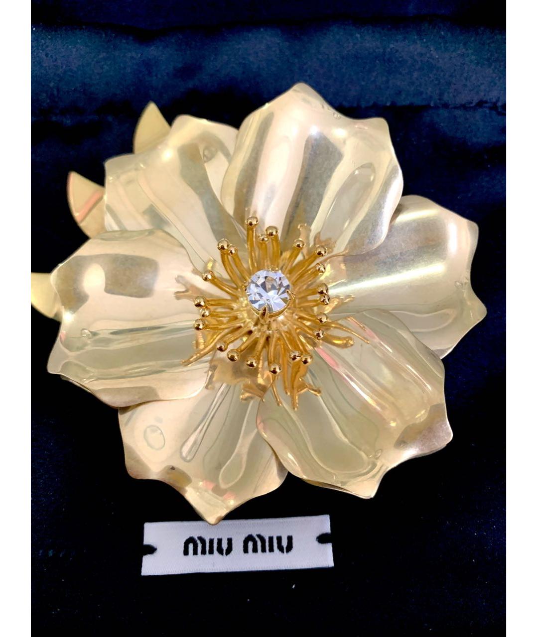 MIU MIU Золотая металлическая булавка / брошь, фото 5