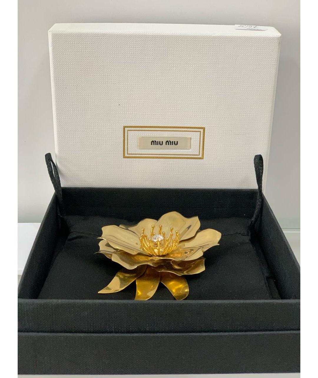 MIU MIU Золотая металлическая булавка / брошь, фото 2