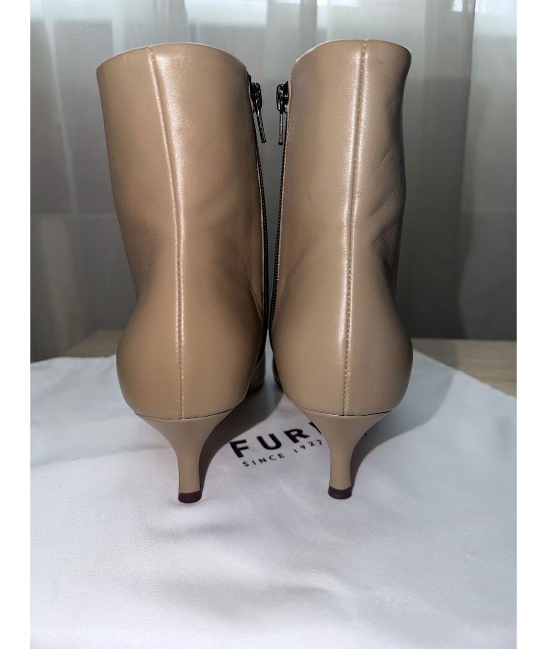FURLA Бежевые кожаные ботильоны, фото 4