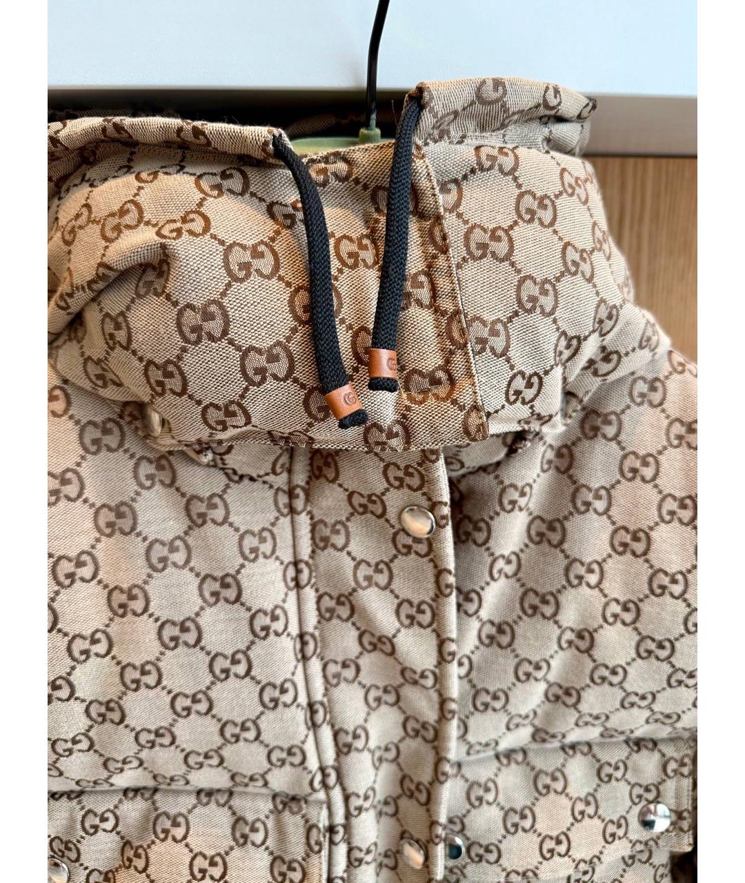 GUCCI Бежевый хлопковый пуховик, фото 8