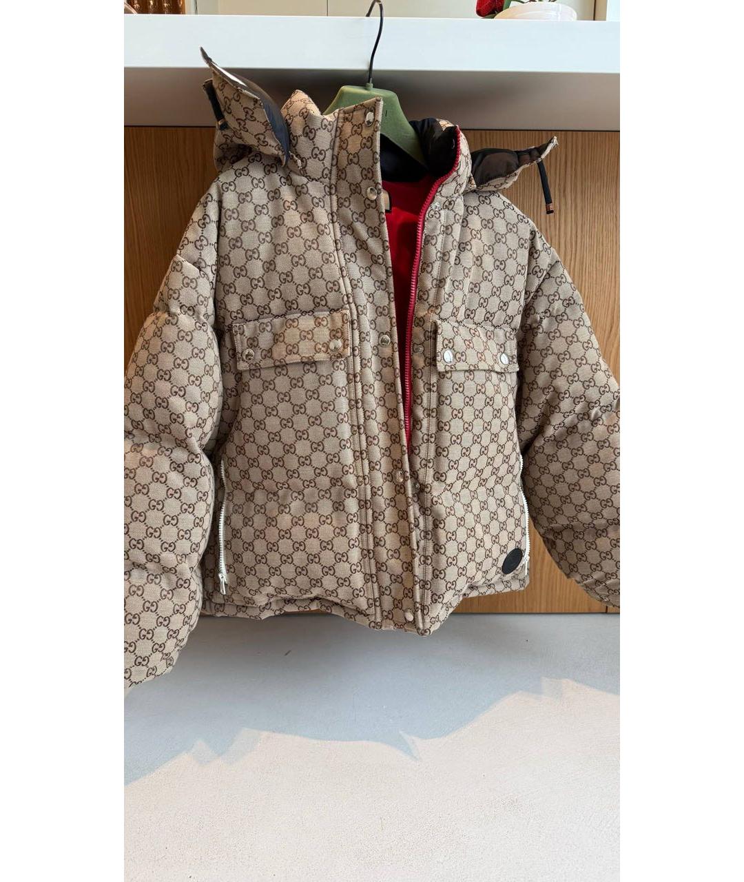 GUCCI Бежевый хлопковый пуховик, фото 9