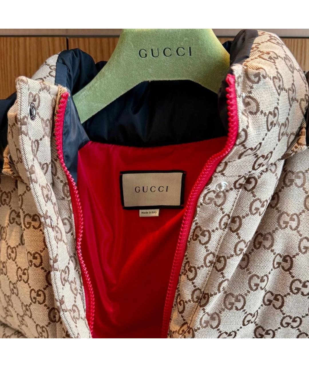 GUCCI Бежевый хлопковый пуховик, фото 3