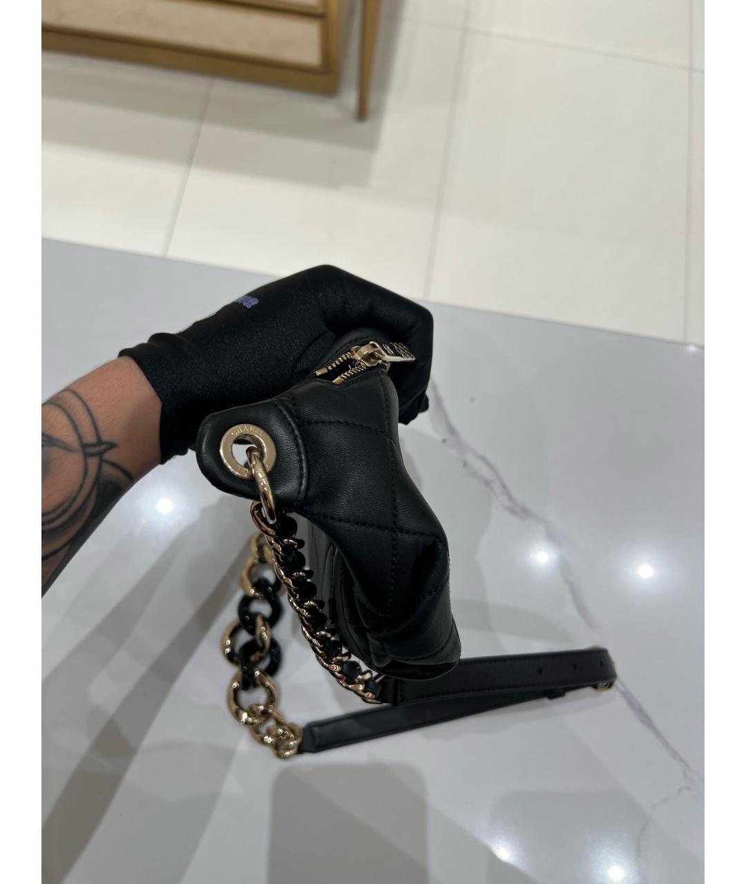 CHANEL Черная кожаная поясная сумка, фото 5