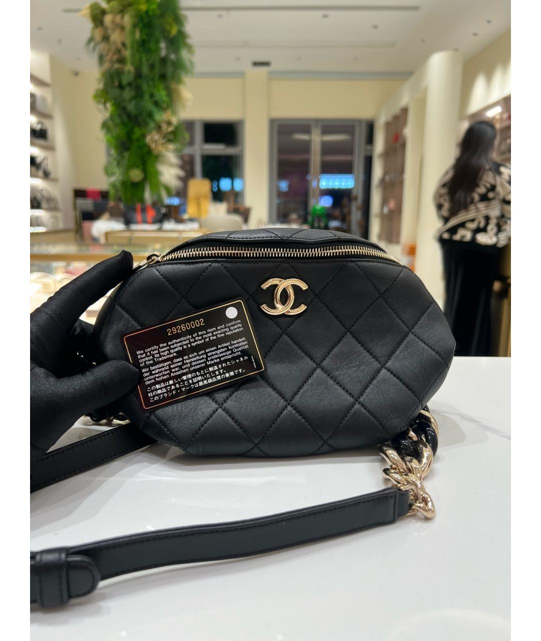 CHANEL Черная кожаная поясная сумка, фото 2