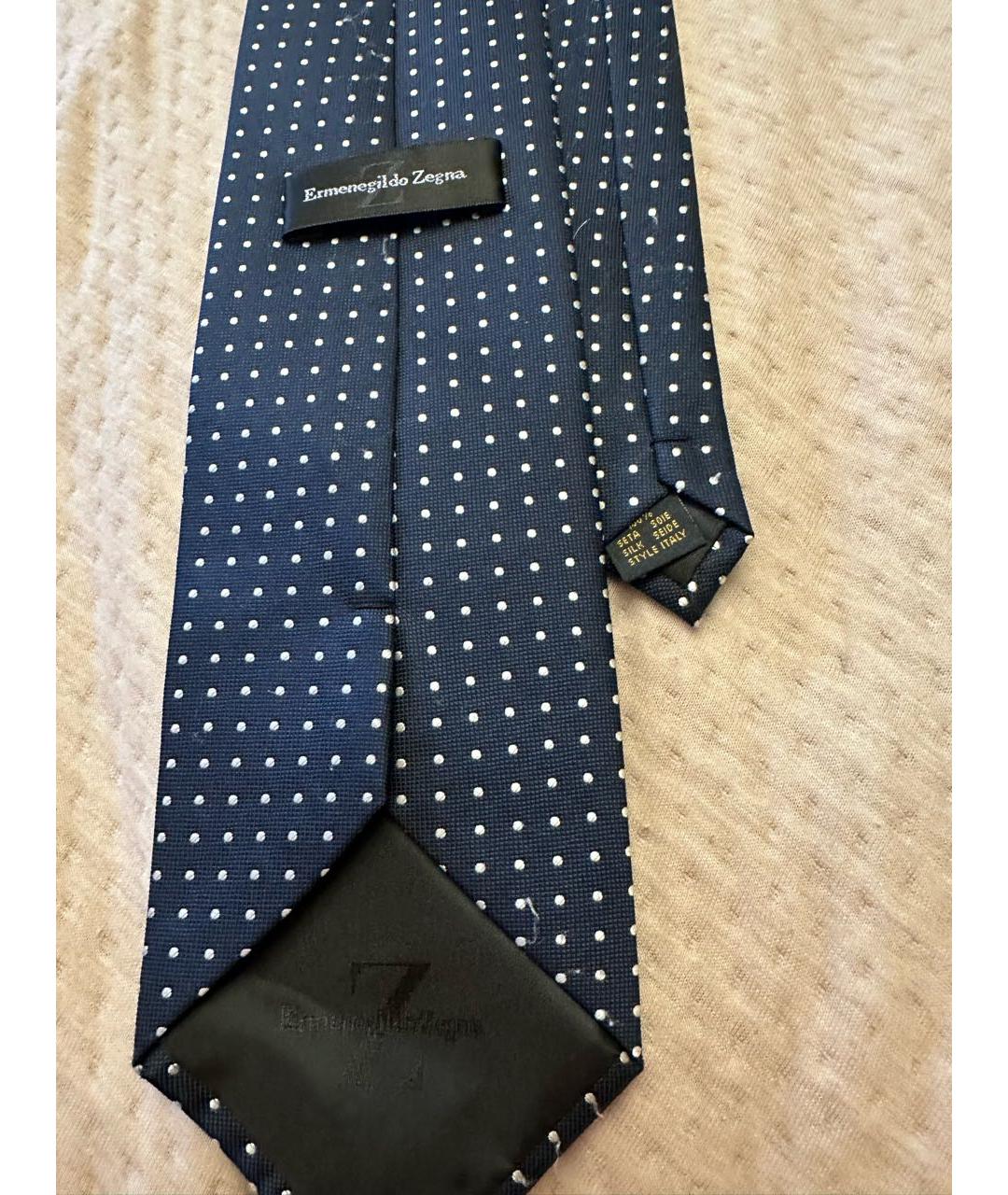 ERMENEGILDO ZEGNA XXX Темно-синий шелковый галстук, фото 3