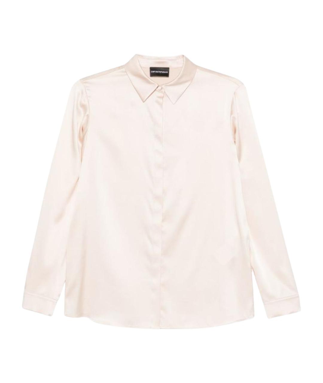 EMPORIO ARMANI Бежевая шелковая рубашка, фото 1