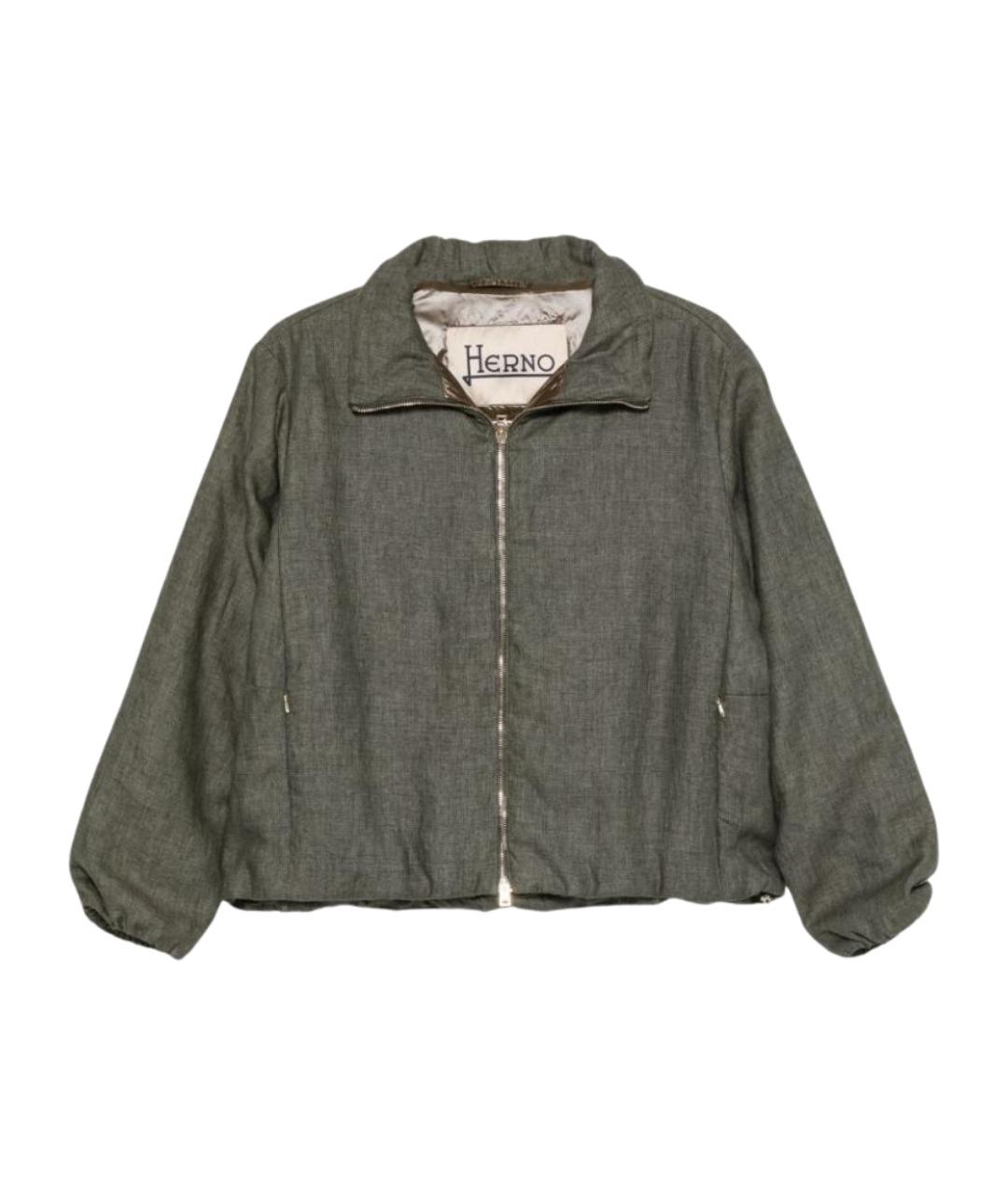 HERNO Зеленая полиамидовая куртка, фото 1