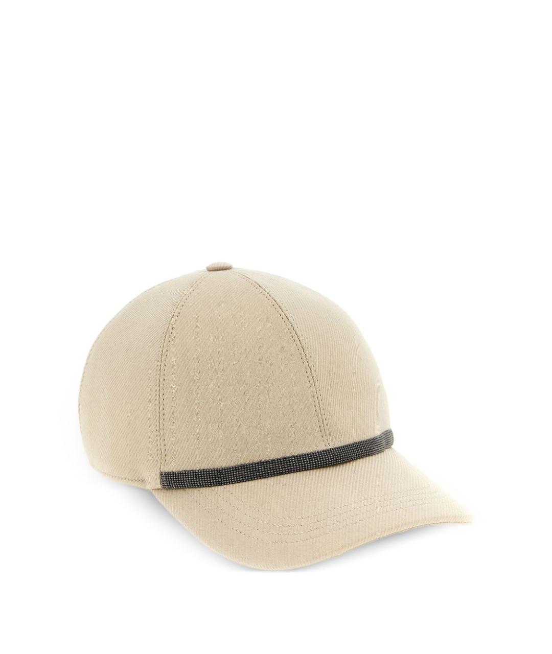 BRUNELLO CUCINELLI Бежевая хлопковая кепка, фото 2