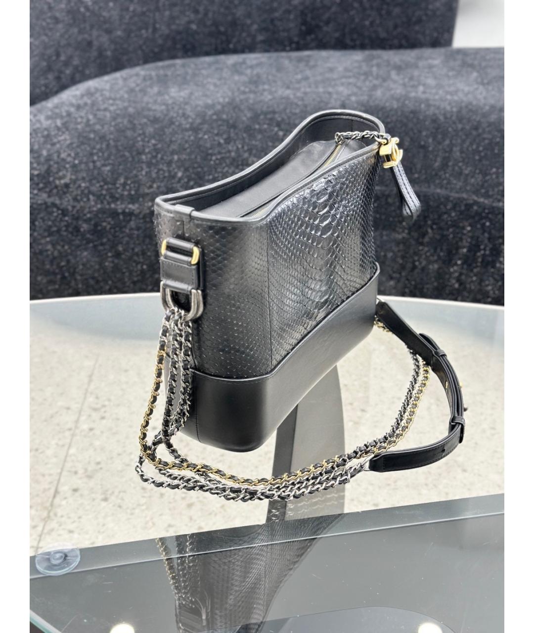 CHANEL Черная кожаная сумка через плечо, фото 4