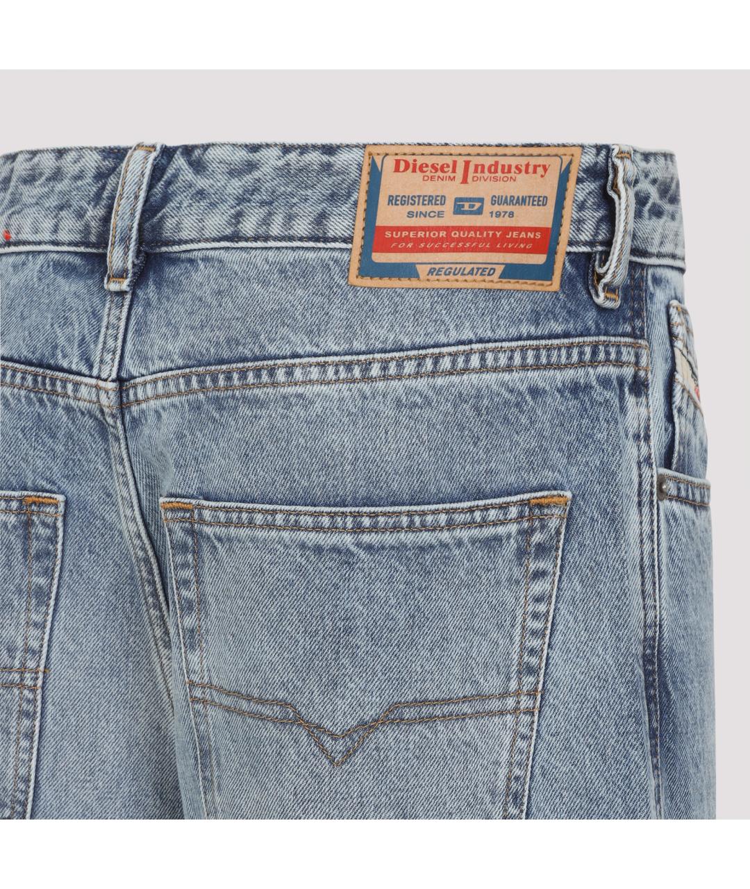 DIESEL Синие хлопковые прямые джинсы, фото 3