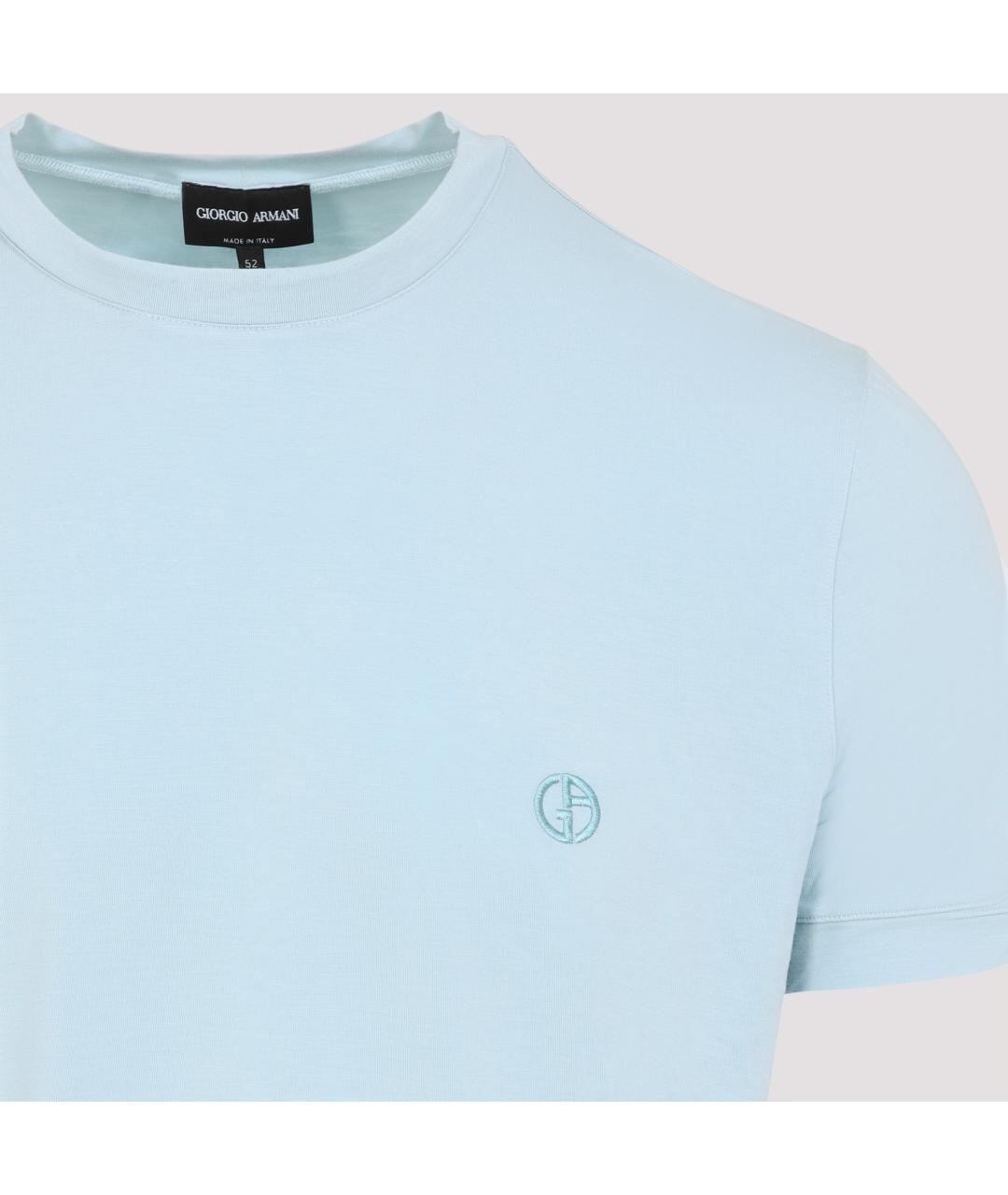 GIORGIO ARMANI Голубая вискозная футболка, фото 3