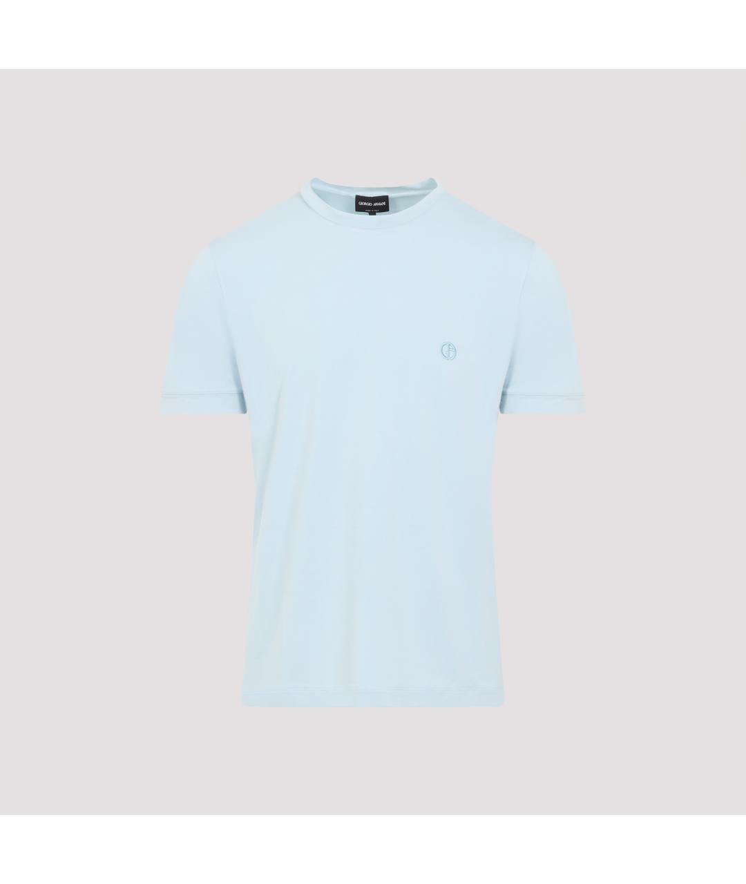 GIORGIO ARMANI Голубая вискозная футболка, фото 4