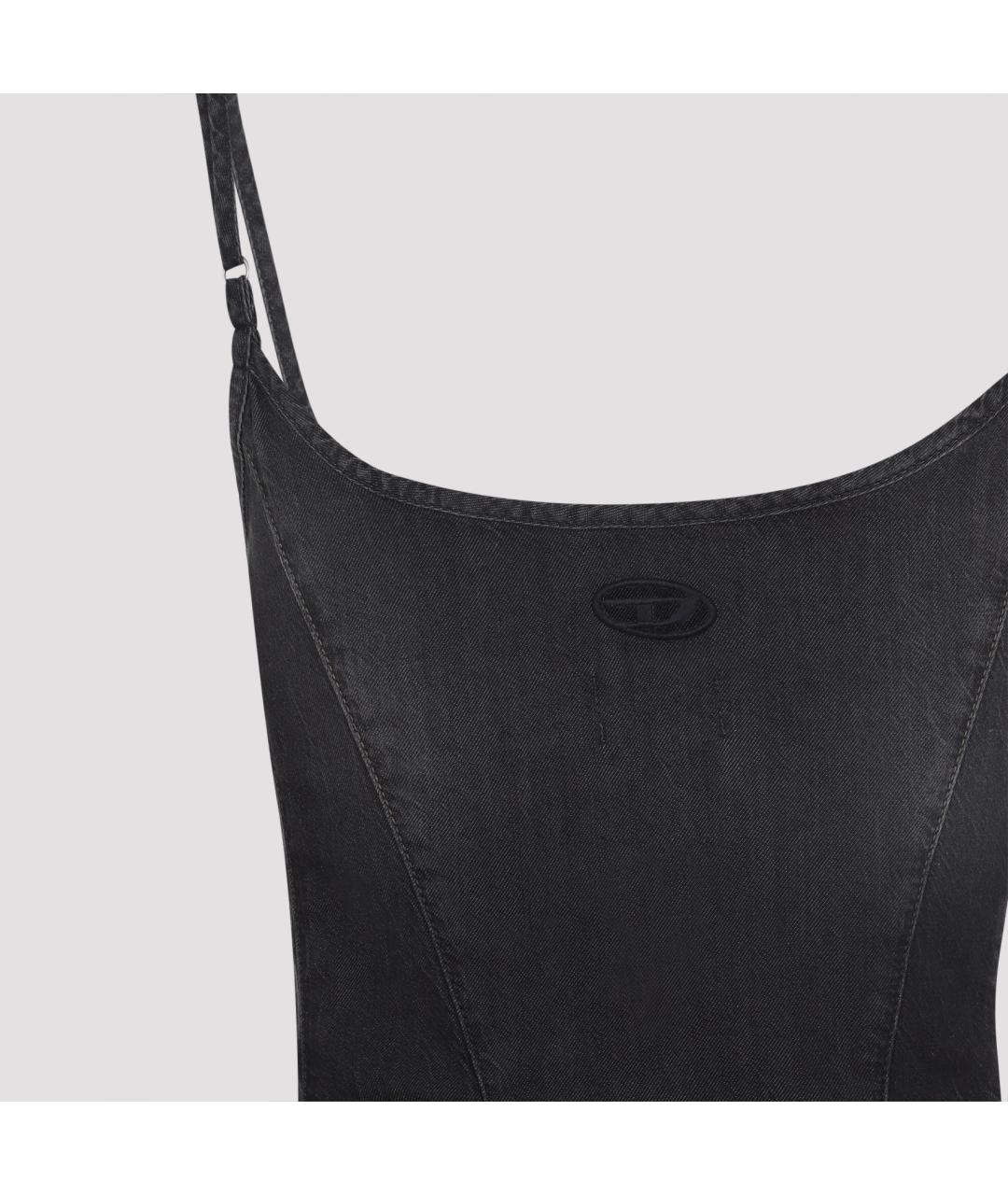 DIESEL Черное хлопковое повседневное платье, фото 3