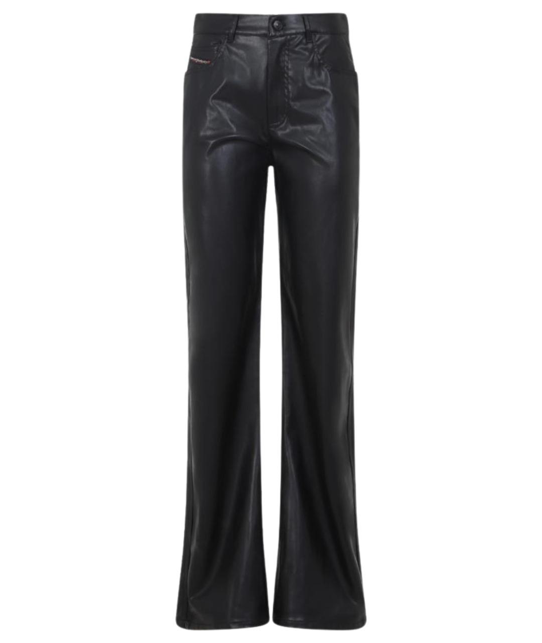 DIESEL Черные полиэстеровые прямые брюки, фото 1