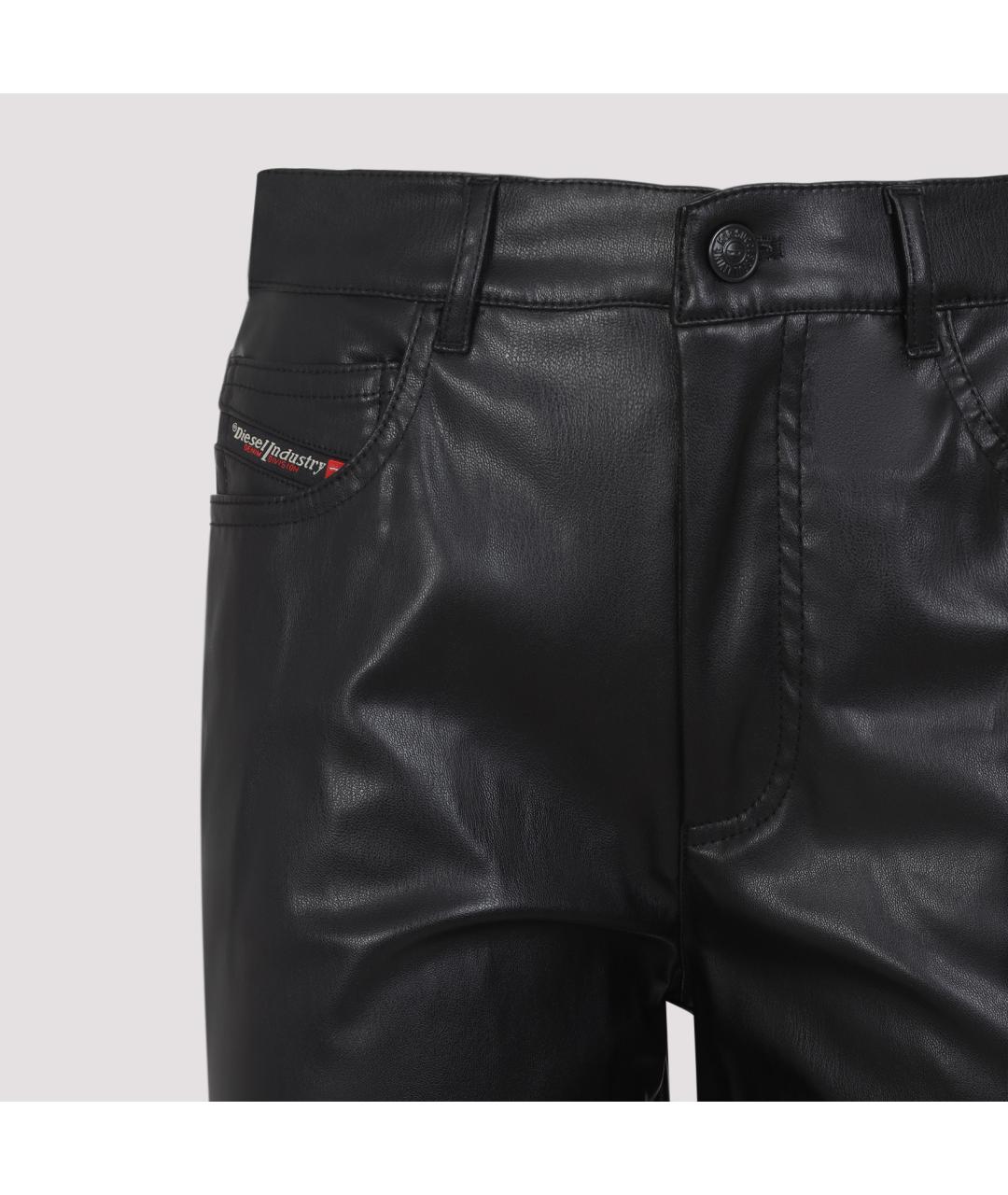 DIESEL Черные полиэстеровые прямые брюки, фото 3