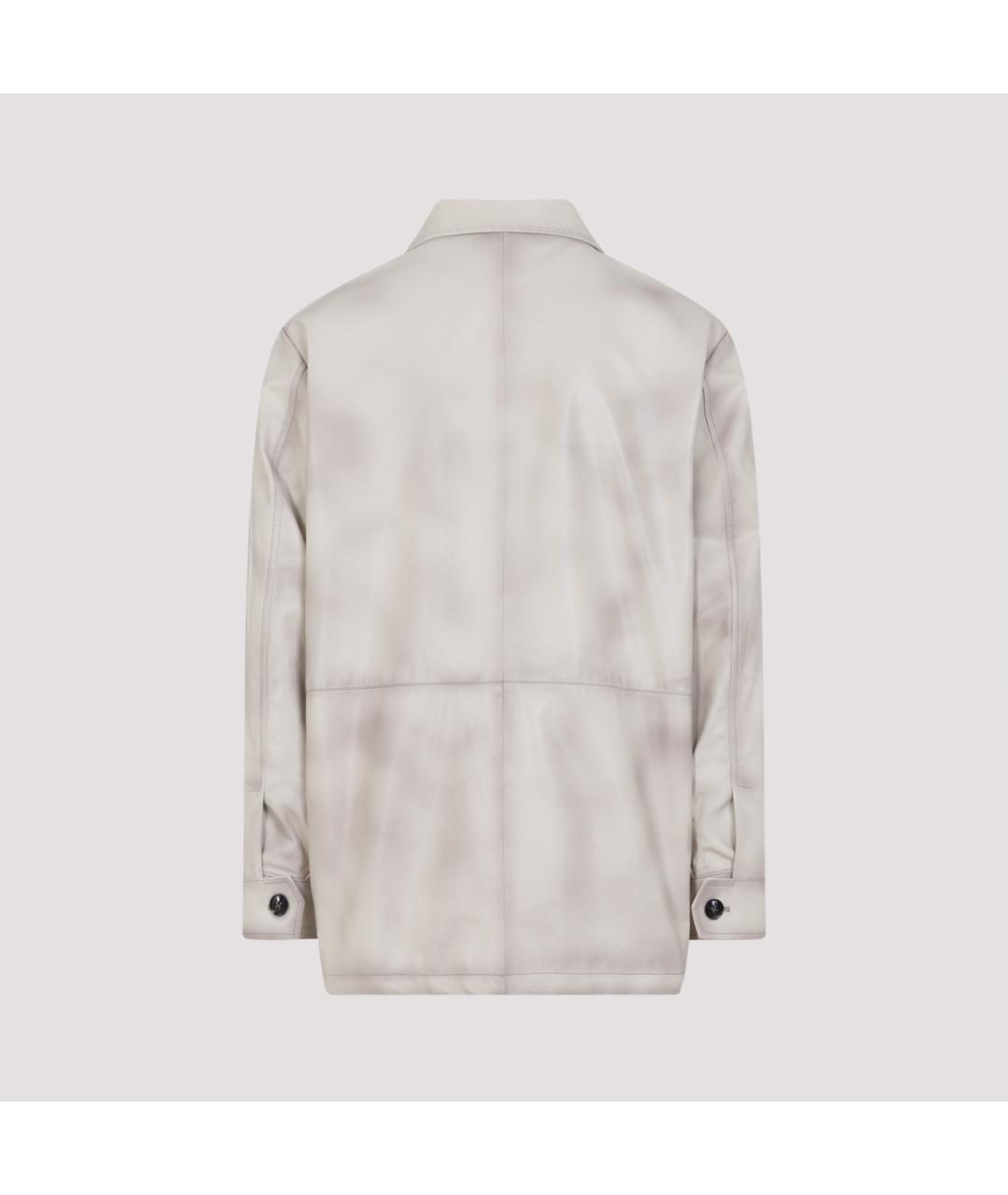 KITON Бежевая кожаная куртка, фото 2