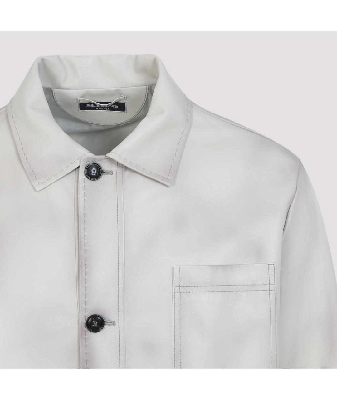 KITON Бежевая кожаная куртка, фото 4