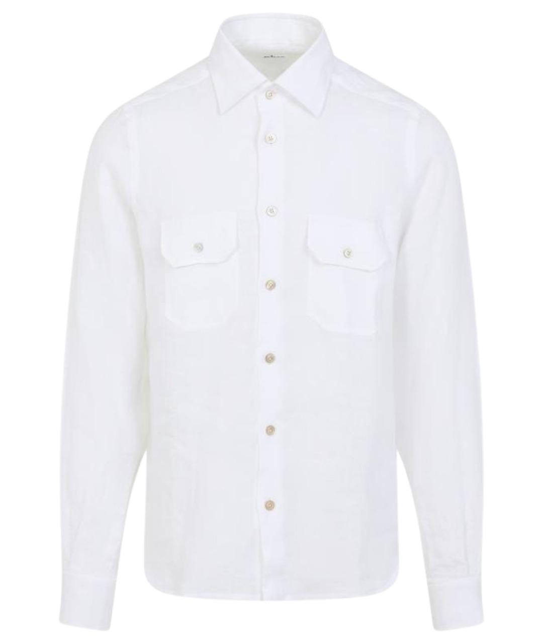 KITON Белая льняная кэжуал рубашка, фото 1