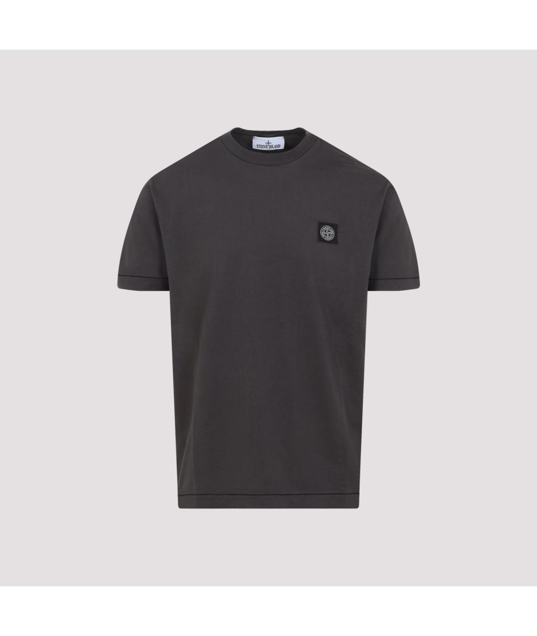STONE ISLAND Серая хлопковая футболка, фото 3