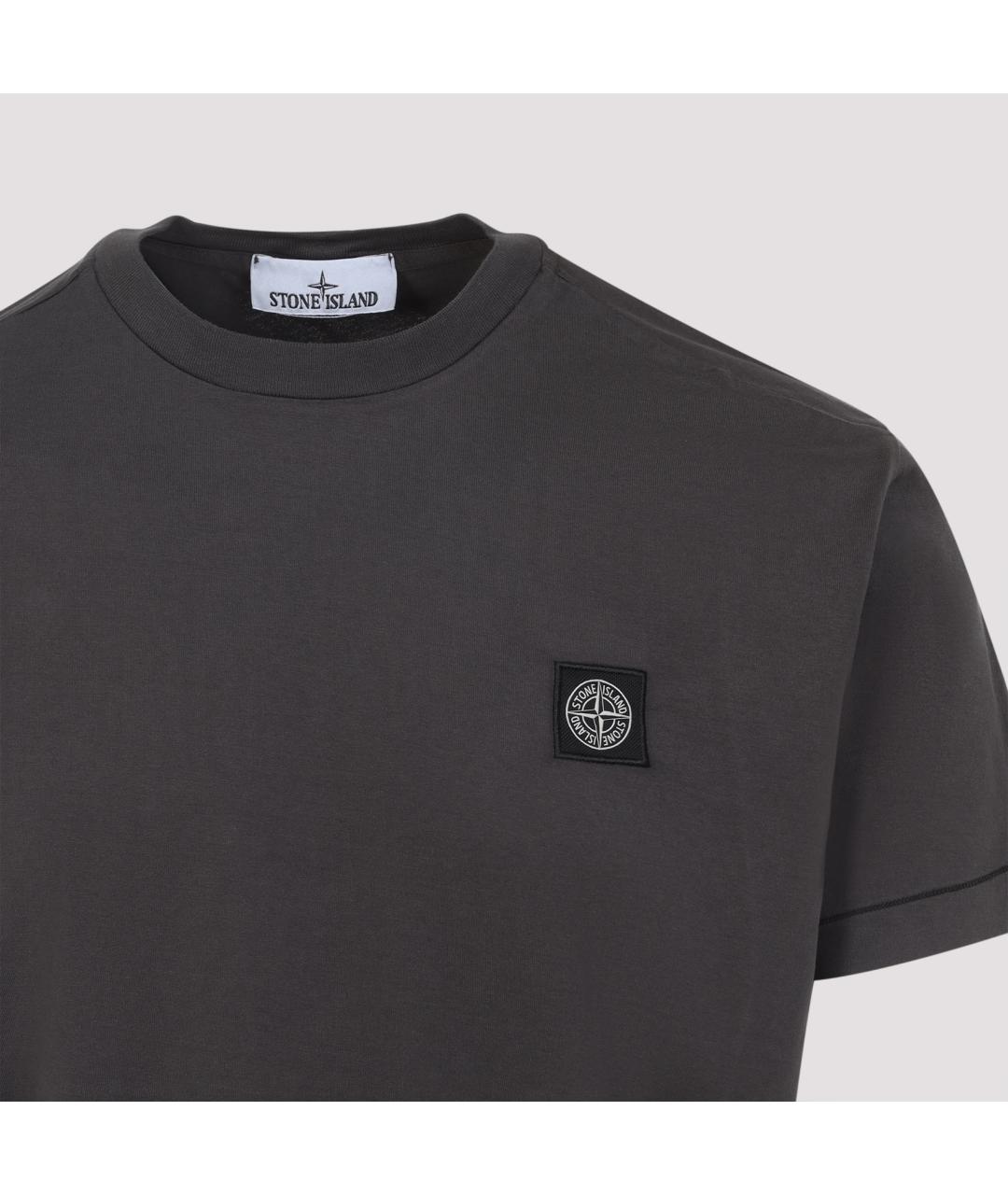 STONE ISLAND Серая хлопковая футболка, фото 5