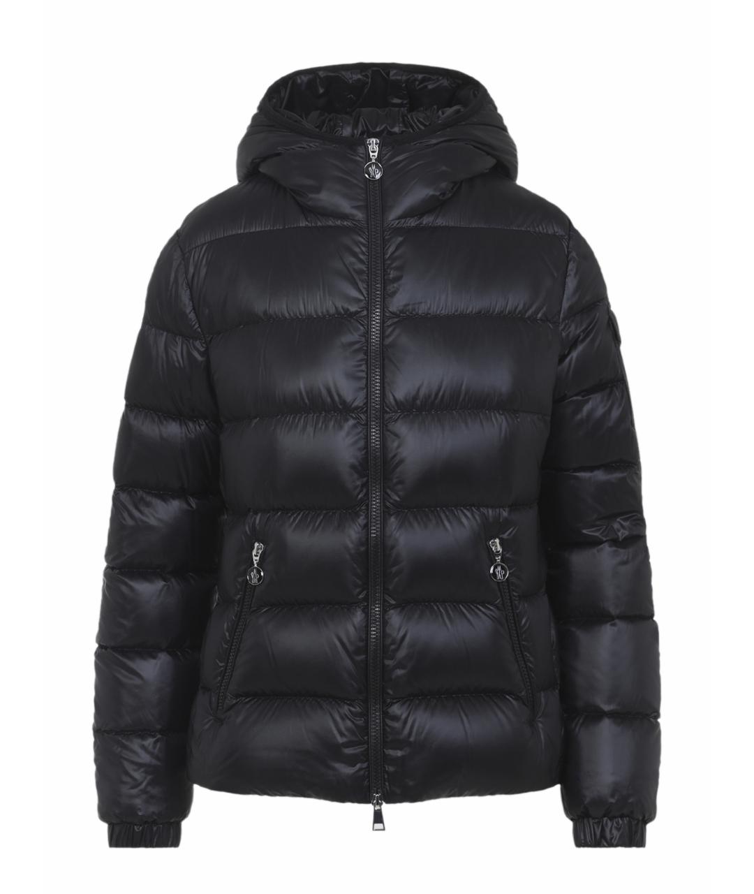 MONCLER Черный полиамидовый пуховик, фото 1