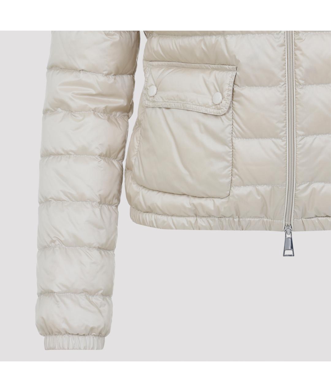 MONCLER Белый полиамидовый пуховик, фото 3
