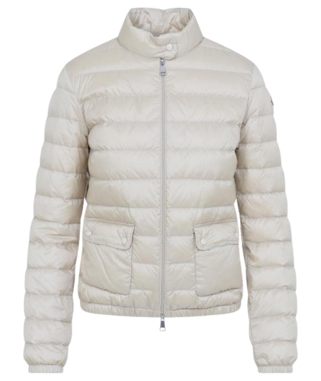 MONCLER Белый полиамидовый пуховик, фото 1