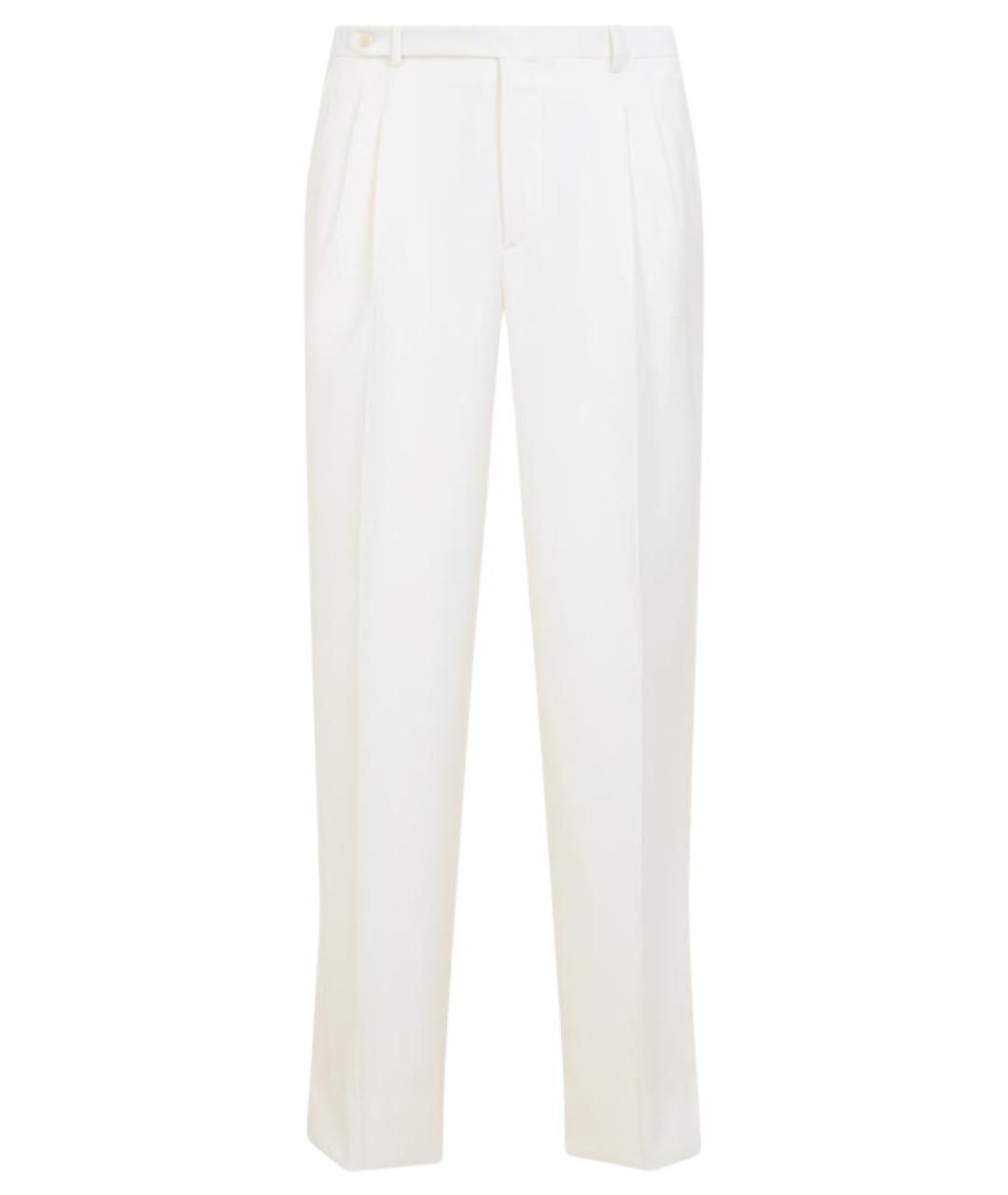 BRIONI Белые шерстяные повседневные брюки, фото 1