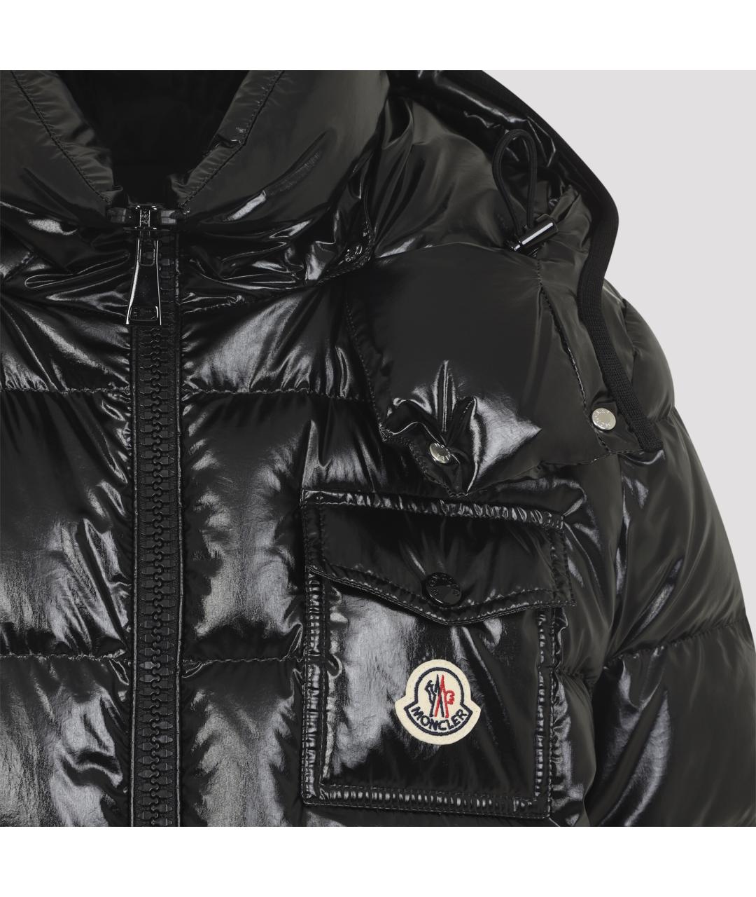 MONCLER Черный полиамидовый пуховик, фото 4