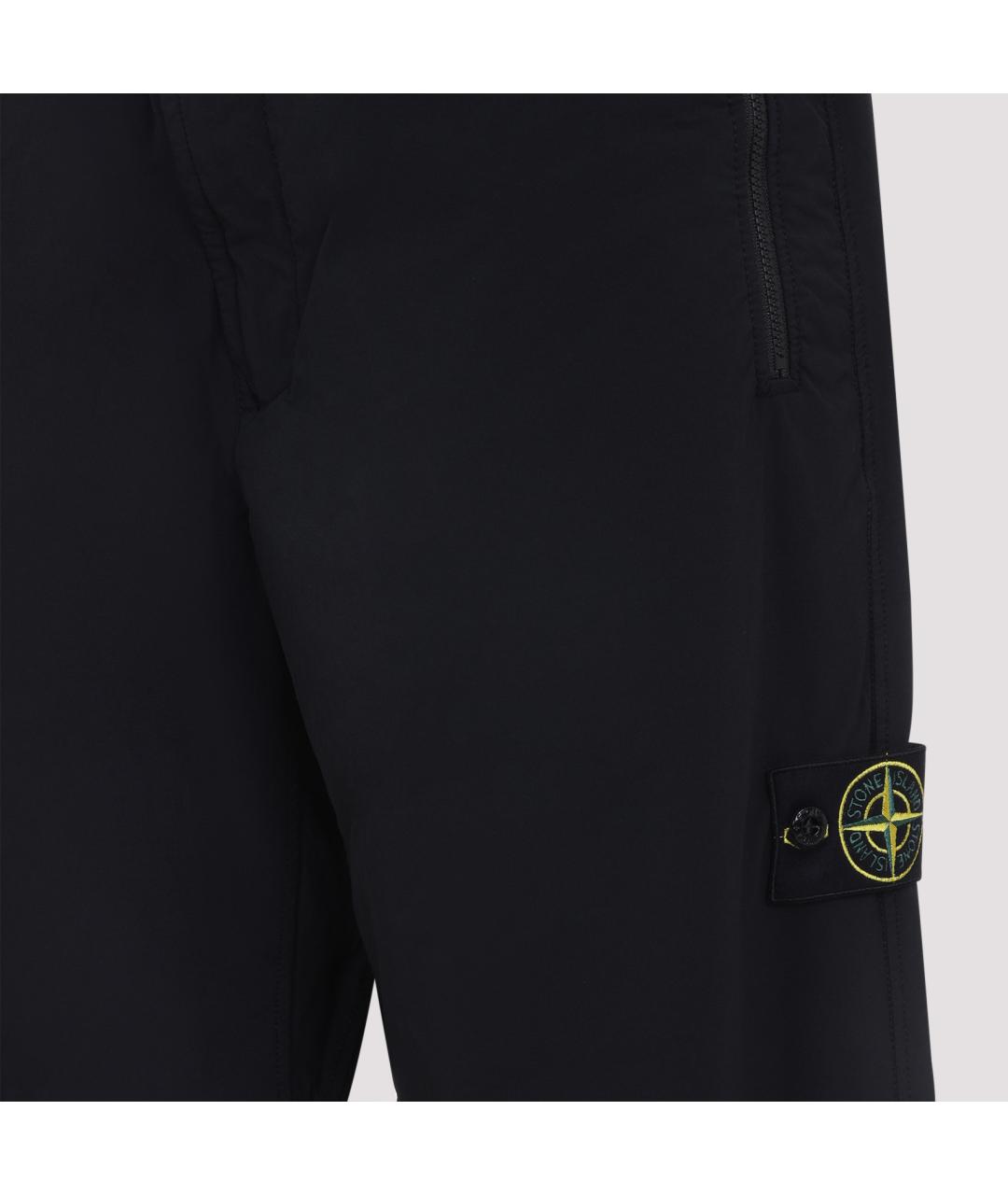STONE ISLAND Черные полиамидовые повседневные брюки, фото 5
