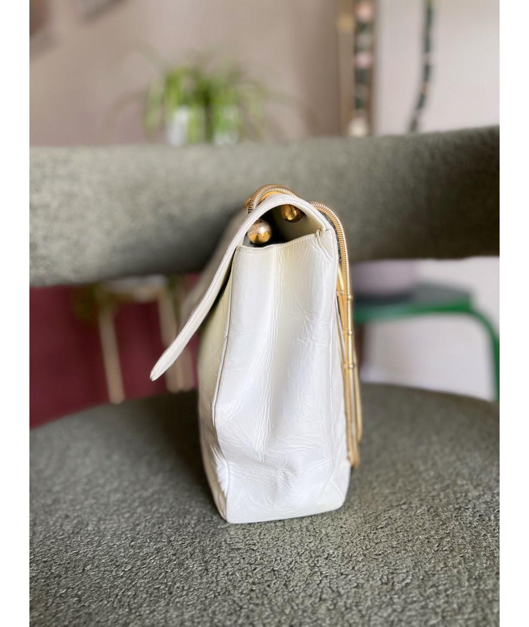 CHANEL Белая кожаная сумка через плечо, фото 6