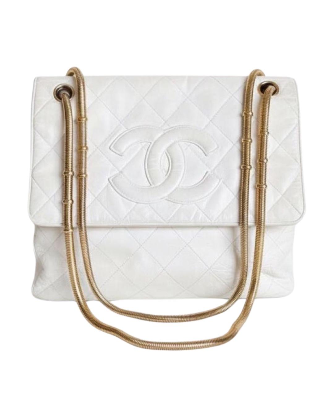 CHANEL Белая кожаная сумка через плечо, фото 1