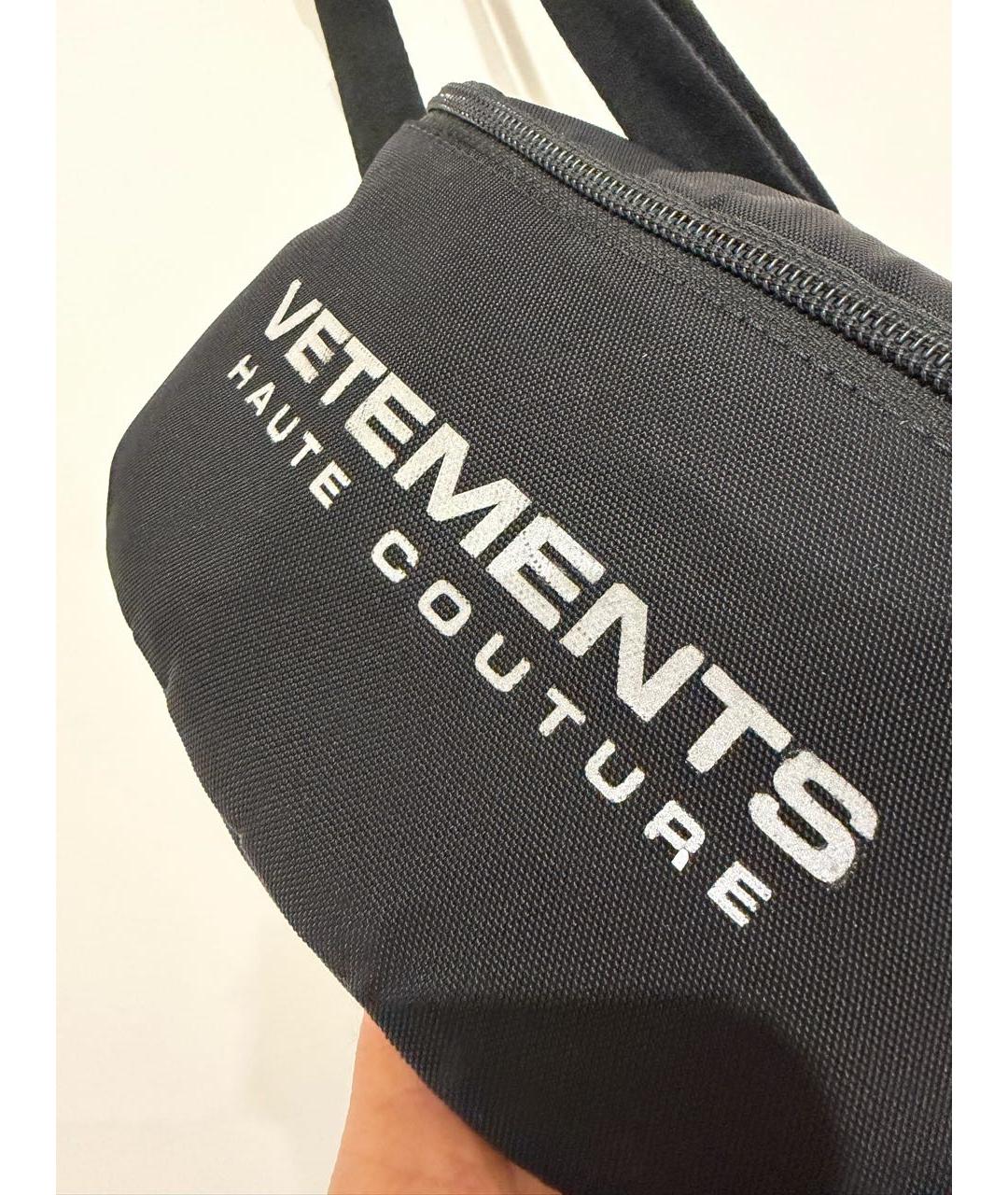 VETEMENTS Черная хлопковая поясная сумка, фото 4