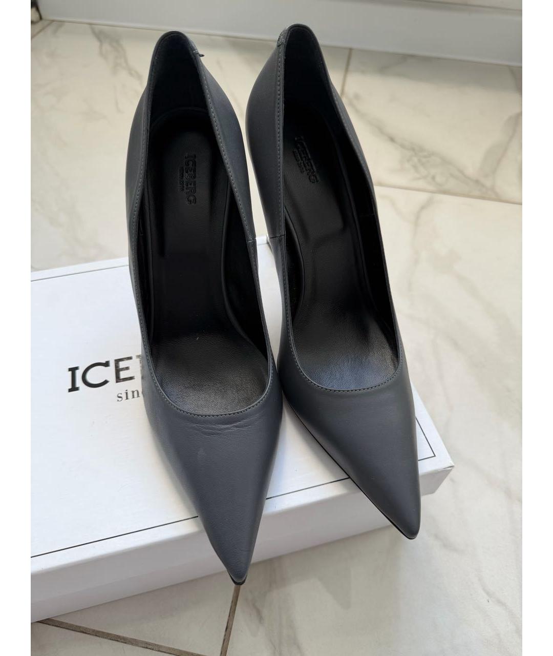 ICEBERG Серые кожаные туфли, фото 2