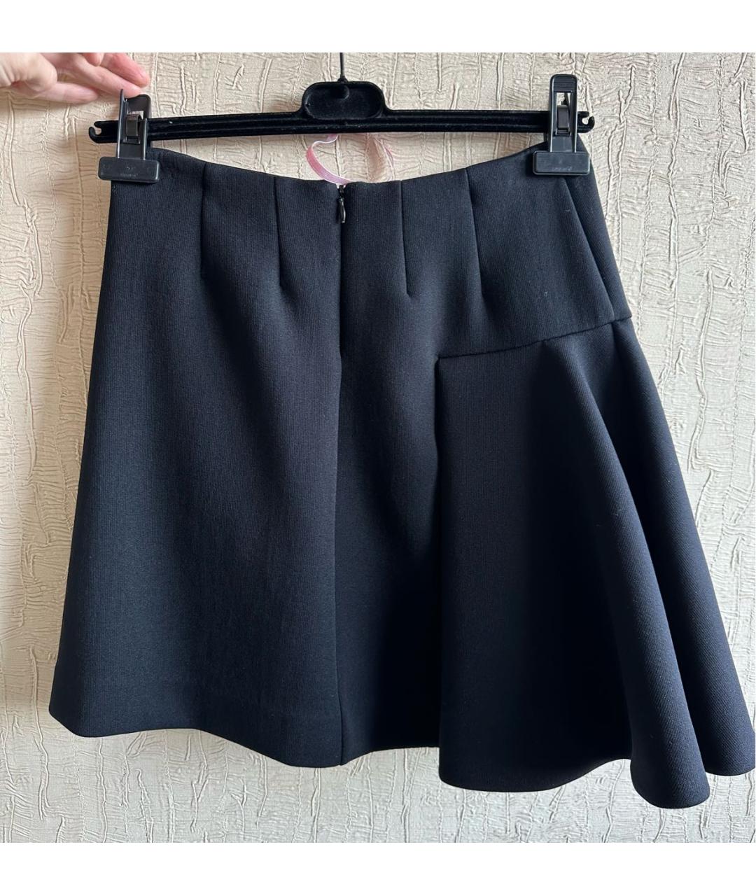 SPORTMAX Черная юбка мини, фото 4