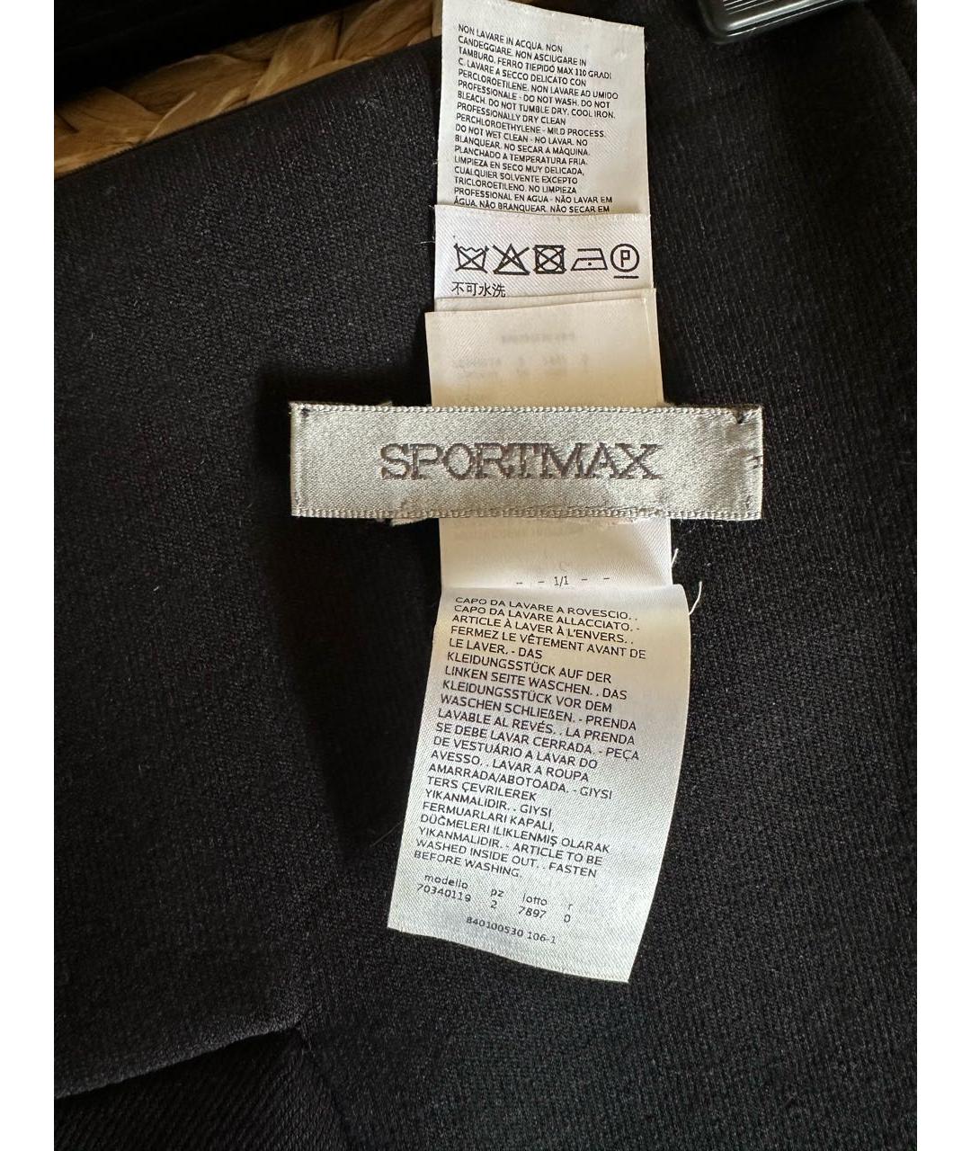 SPORTMAX Черная юбка мини, фото 2