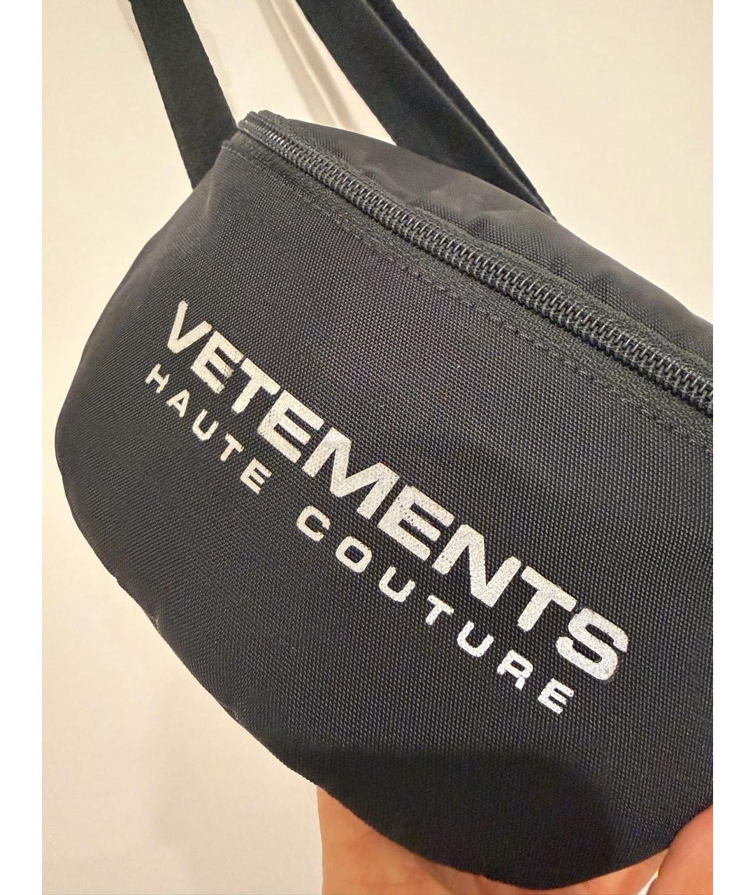 VETEMENTS Черная хлопковая поясная сумка, фото 3