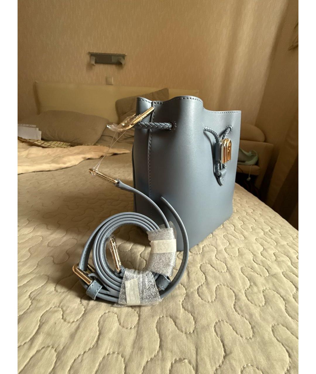 FURLA Голубая кожаная сумка через плечо, фото 2