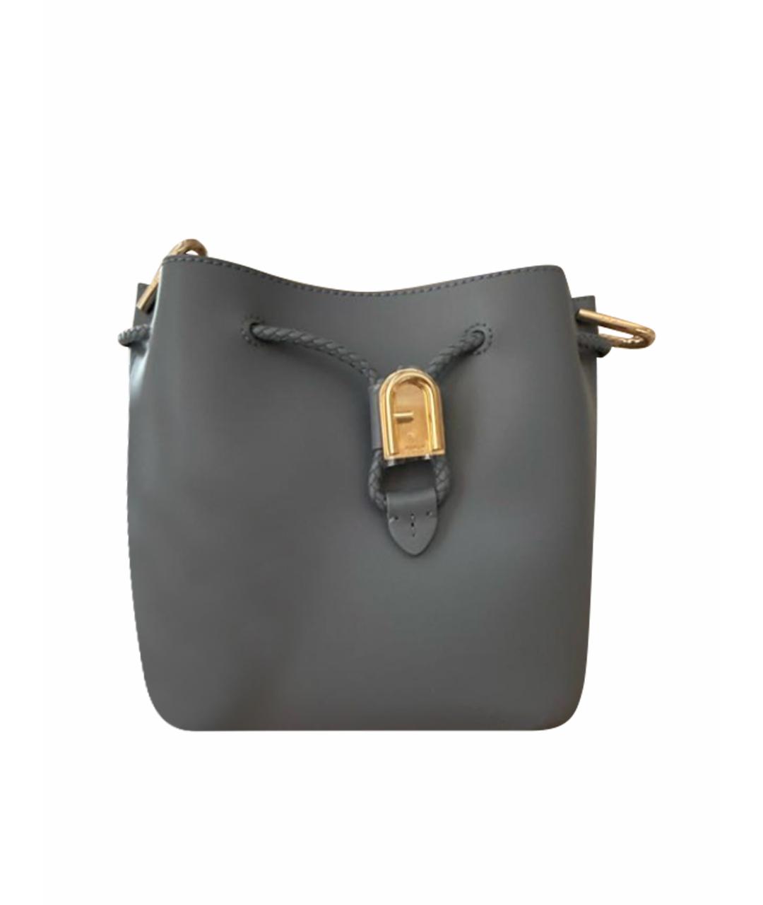 FURLA Голубая кожаная сумка через плечо, фото 1