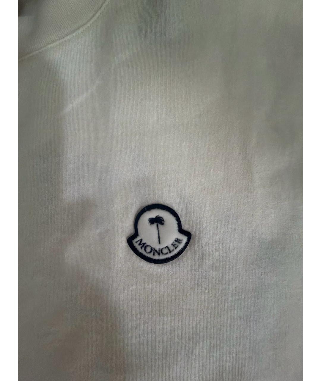 MONCLER Бежевая хлопко-эластановая футболка, фото 4
