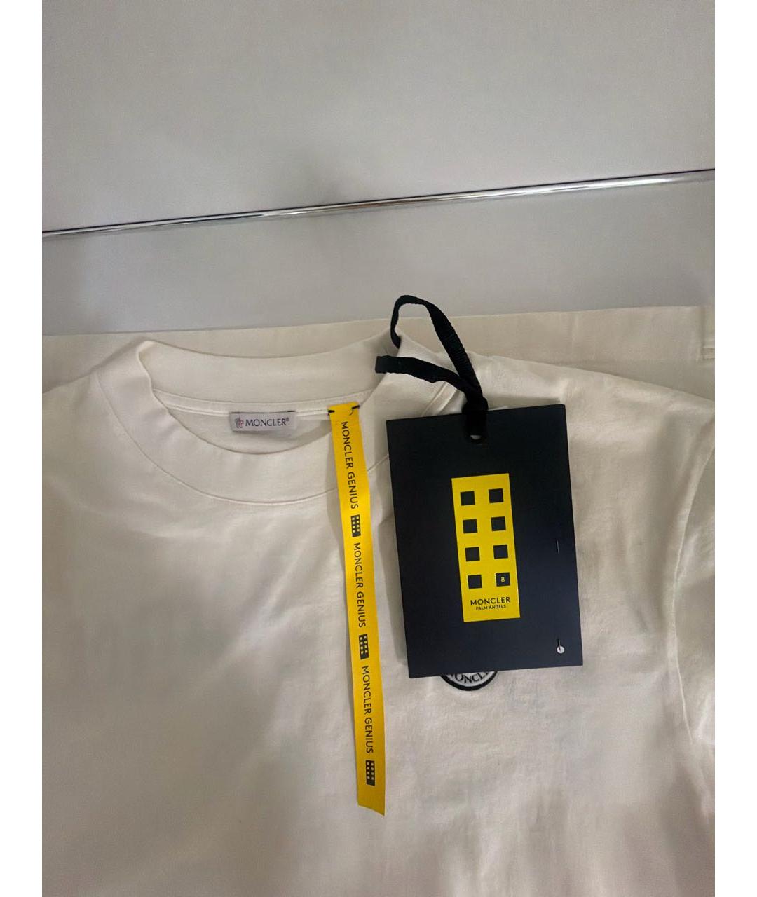 MONCLER Бежевая хлопко-эластановая футболка, фото 3