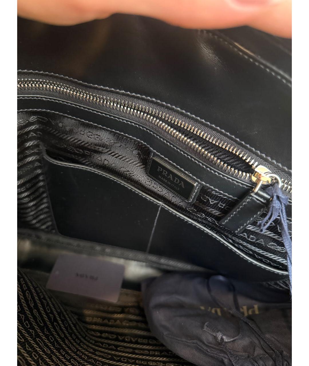 PRADA Черный кожаный портфель, фото 4