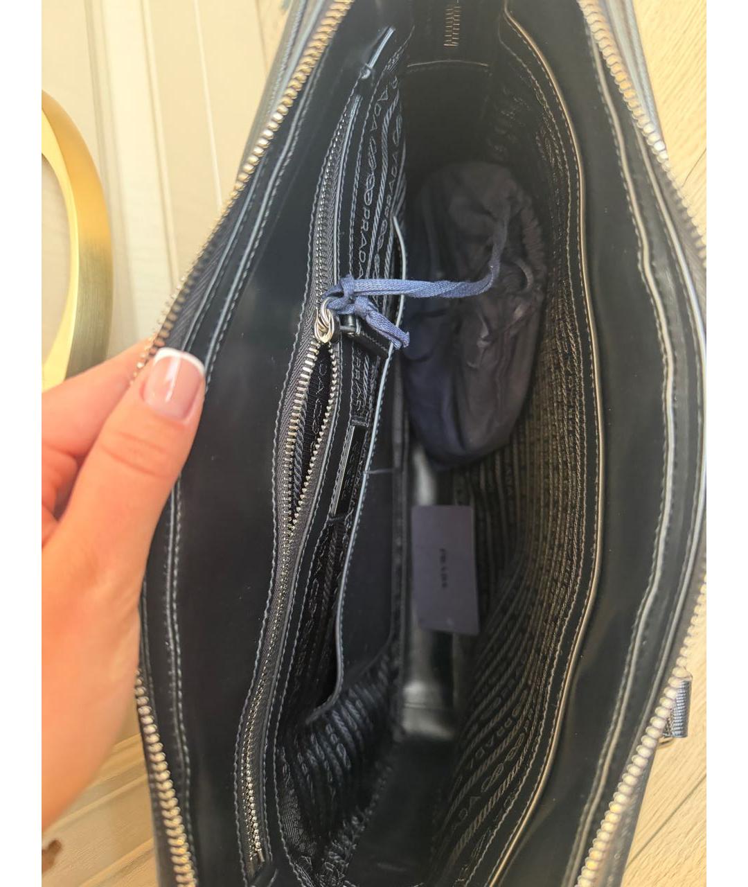 PRADA Черный кожаный портфель, фото 5