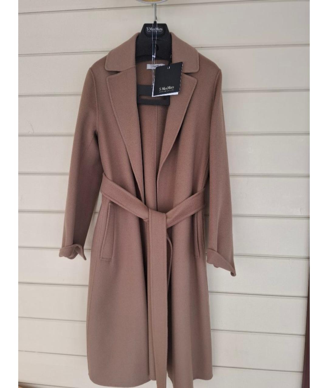 'S MAX MARA Бежевое шерстяное пальто, фото 5